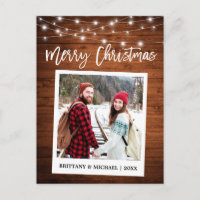 Brush Script Instant Camera Wood Couple Weihnachte