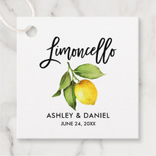 Brush Script Lemon Wedding Limoncello Tags Geschenkanhänger