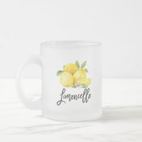 Brush Script Limoncellon Lemons Mattiert Glass Tas