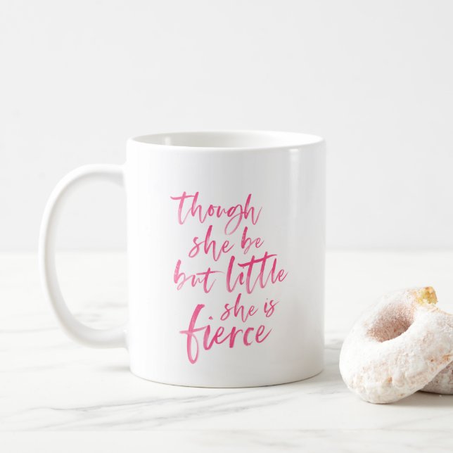 Brush Script Little Aber Fierce William Shakespear Kaffeetasse (Mit Donut)