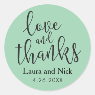 Brush Script Modern Lässig Danke Runder Aufkleber