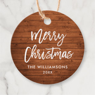 Brush Script Rustic Wohnen Weihnachten Geschenkanhänger
