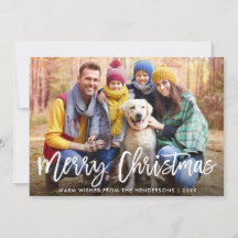 Brush Script Star Family Foto Frohe Weihnachten