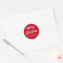 Brush Script Star Frohe Weihnachten Umschlag Aufkl Runder Aufkleber