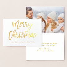 Brush Script Star Frohe Weihnachtszeit Foto Gold