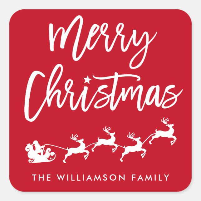 Brush Script Star Weihnachten Umschlag Aufkleber (Vorderseite)