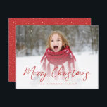 Brush Script Voll Foto Weihnachten<br><div class="desc">Mit bearbeitbarem Pinselskript und einem kompletten Foto. Fügen Sie ein zusätzliches Foto und Text auf der Rückseite für eine besondere Touch hinzu.</div>