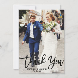 Brush Script Wedding Foto Kraft Danke Karte B