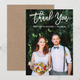 Brush Script Wedding Foto Kraft Vielen Dank You Ca Einladung