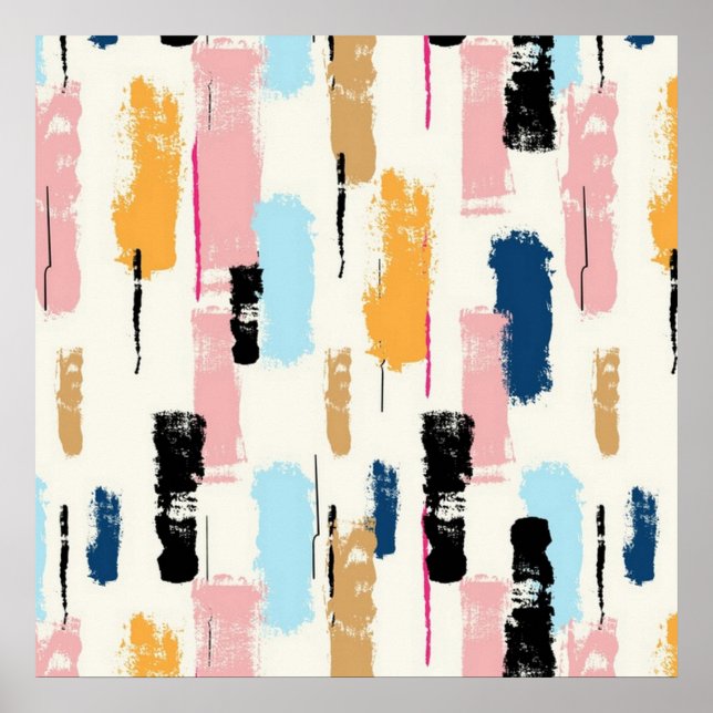 Brush Stroke Abstrakt Poster (Vorne)