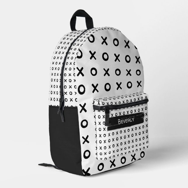 Brush Stroke XOXO Bedruckter Rucksack (Rückseitige Ecke links)