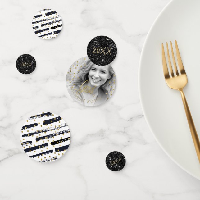 Brush Strokes & Confetti Black Gold ID511 (Groupe)