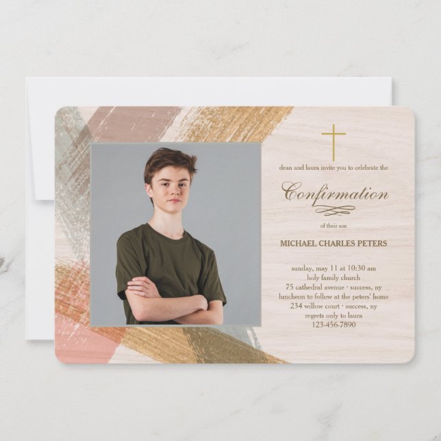 Brush Strokes Photo Confirmation Invitation (Devant)