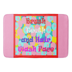 Brush Teeth Hair Wash Fan Spaß Kinder helles Desig Badematte