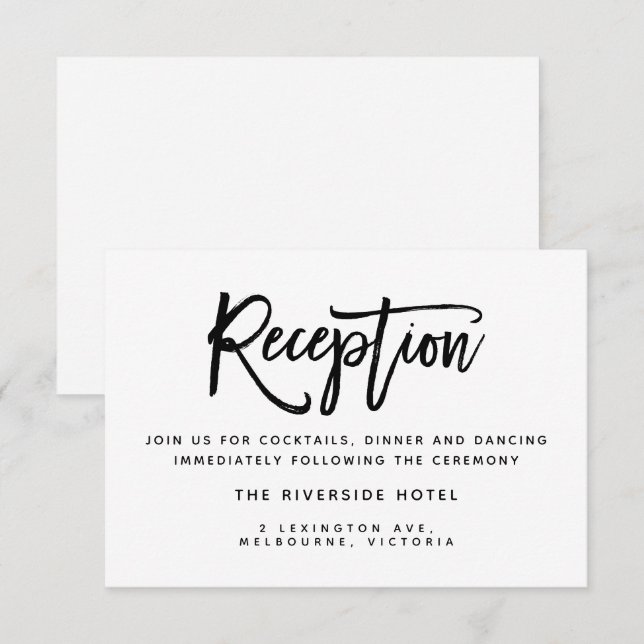 Brush Typografie Hochzeitsempfang Einladung (Vorne/Hinten)
