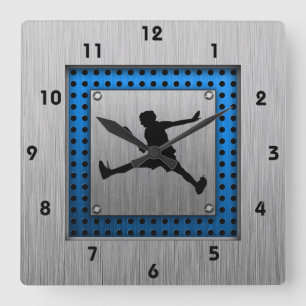 Brushed Aluminum look Tennis Quadratische Wanduhr