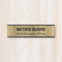 Brushed Antique Gold Look Office Türschild