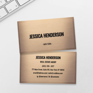 Brushed Champagne Bronze Luxury Business Card Visitenkarte