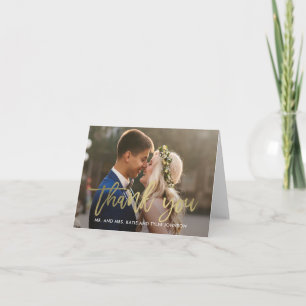 Brushed Charm Hochzeit Danke, Card Imitats Gold Dankeskarte