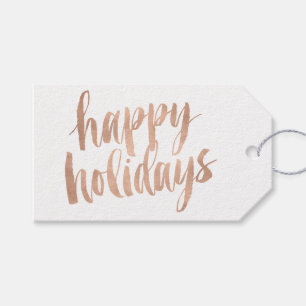 Brushed Copper Happy Holidays Weihnachtsgeschenk T Geschenkanhänger