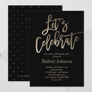 Brushed Glimmer Let's Celebrate Party Einladung