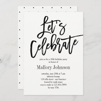 Brushed Glimmer Let's Celebrate Party Einladung