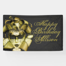 Brushed Gold Masquerade Geburtstag Banner