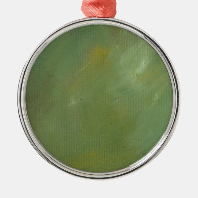 Brushed Green Abstract Silbernes Ornament (Vorne)