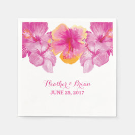 Brushed Hibiskus Floral Paper Napkins Serviette