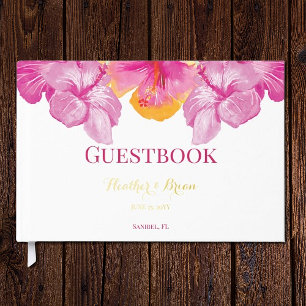 Brushed Hibiskus Floral Wedding Gästebuch