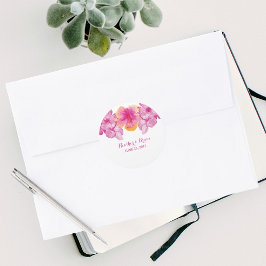 Brushed Hibiskus Floral Wedding Stickers