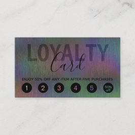 Brushed Metal Iridescent Holographic Script Name Treuekarte
