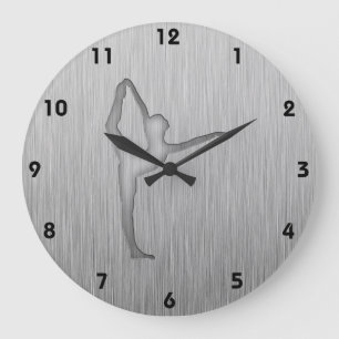 Brushed Metal-look Ballet Große Wanduhr