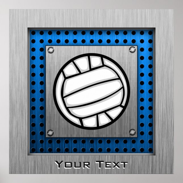 Brushed Metal look Volleyball Poster (Vorne)