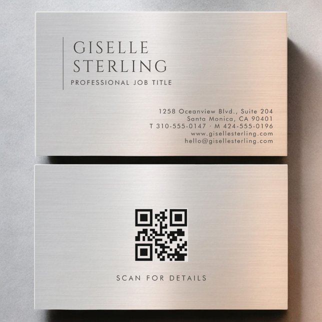 Brushed Metal QR Code Visitenkarte (Von Creator hochgeladen)