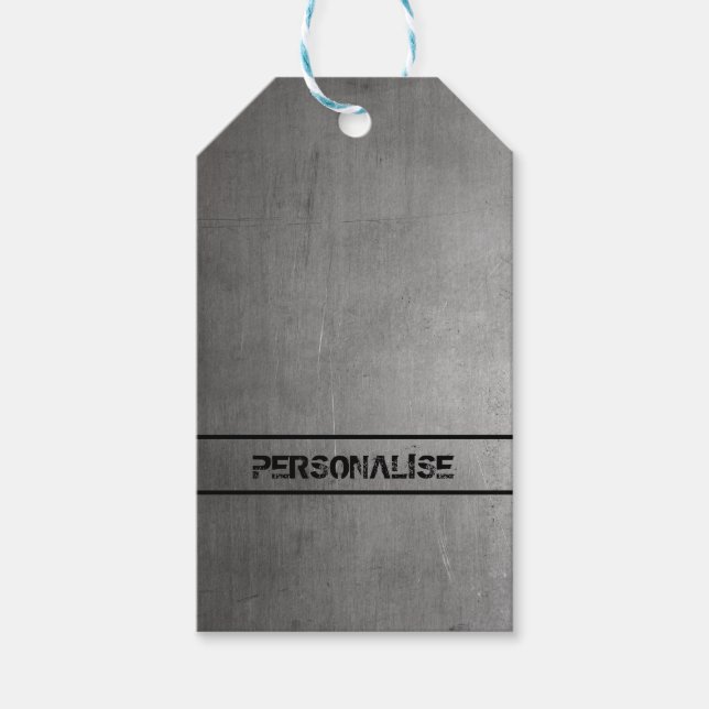 Brushed Metal Textur Geschenkanhänger (Vorderseite)