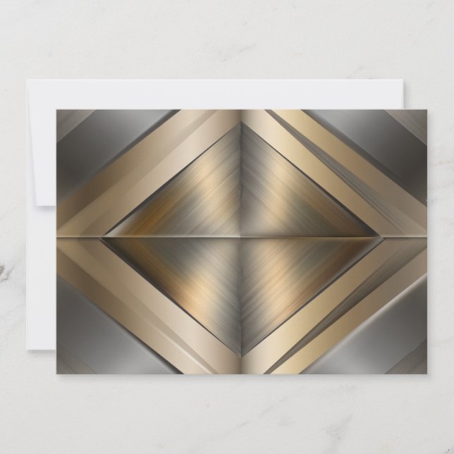 Brushed Metallic Geometric Diamond Pattern Feiertagskarte (Vorderseite)