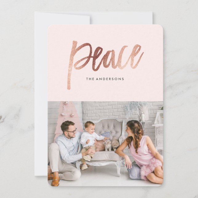 Brushed Peace Feiertagskarte (Vorderseite)