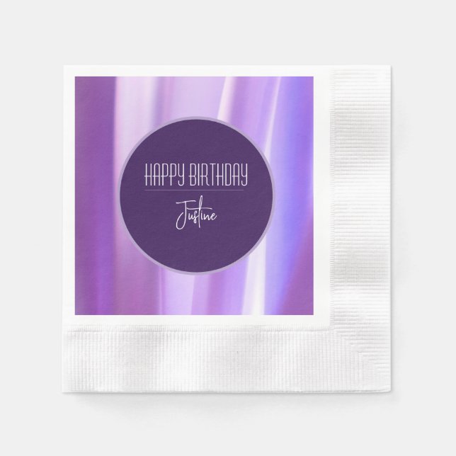 Brushed Petals Lavender Paper Napkin | Elegant Flo Serviette (Vorderseite)