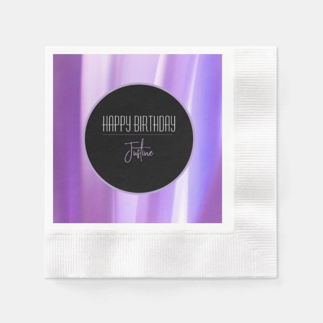 Brushed Petals Lavender Paper Napkin | Elegant Flo Serviette (Vorderseite)