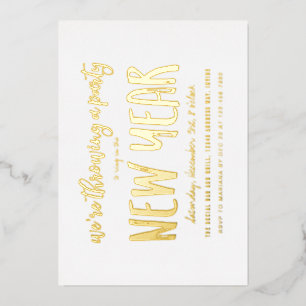 Brushed Silvester-Party Folieneinladung