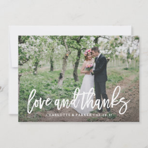 Brushed Wedding Danke Foto Card