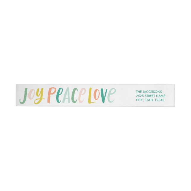 Brushhub Joy Peace Liebe Wraparound Labels (Person)