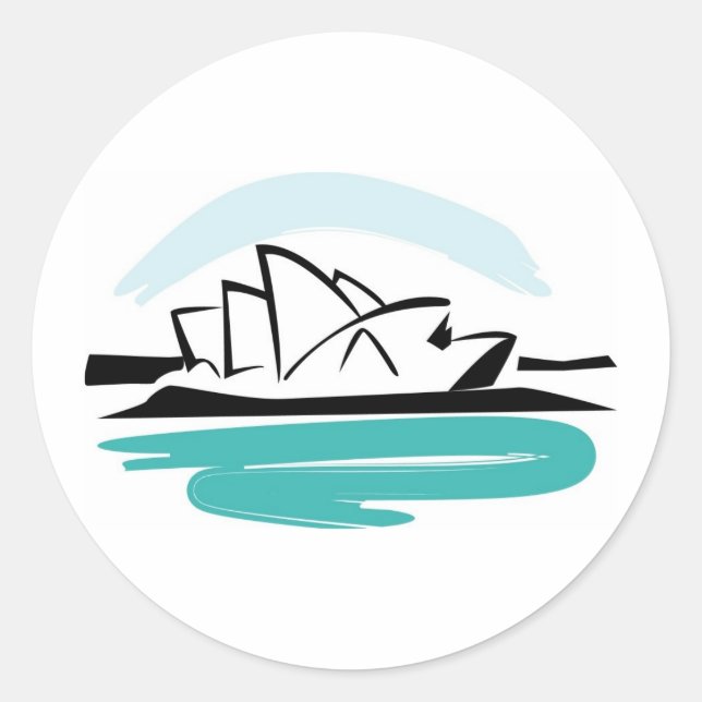 Brushhub Sydney Zielort Runder Aufkleber (Vorderseite)