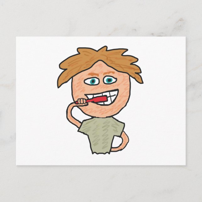 Brushing Teeth Postkarte (Vorderseite)