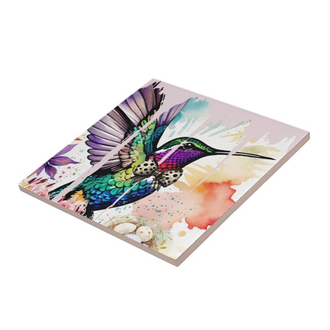 Brushstroke Bird Art Fliese (Seite)