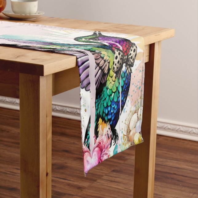Brushstroke Bird Art Kurzer Tischläufer (Beispiel)