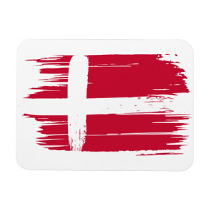 Brushstroke Dänemark Flag Magnet