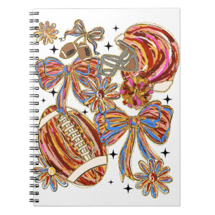 Brushstroke Football Coquette Notizblock