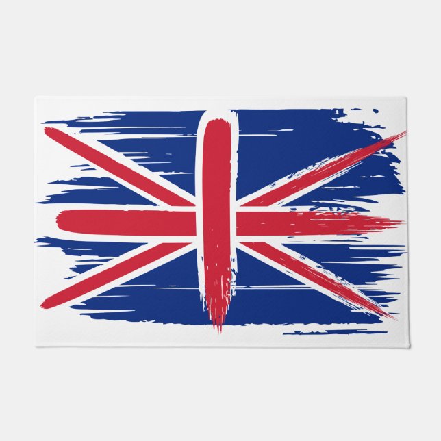 Brushstroke UK Union Jack Flag Fußmatte (Vorderseite)